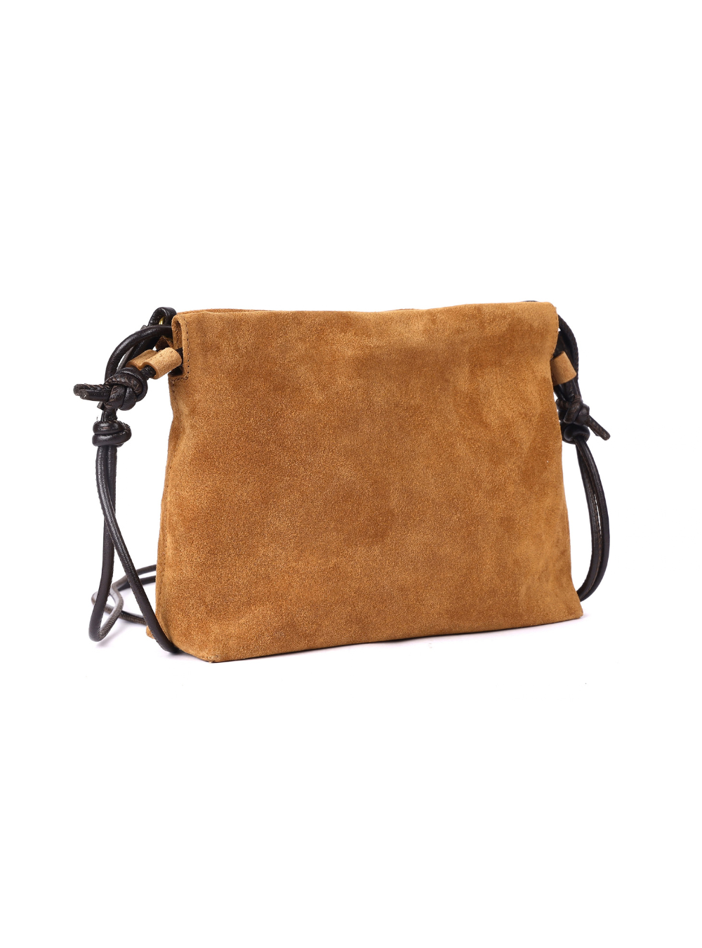 Gracie Suede Drawstring Bag - Dark Caramel