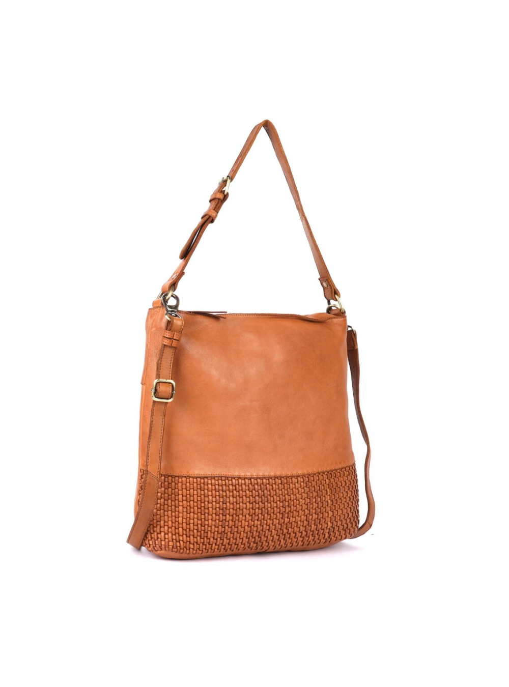 Skye Woven Shoulder Bag - Tan