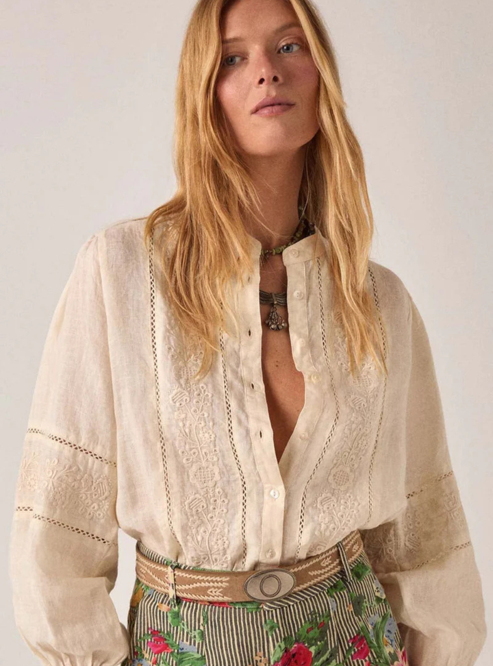 Virginia Blouse - Linen Solstice