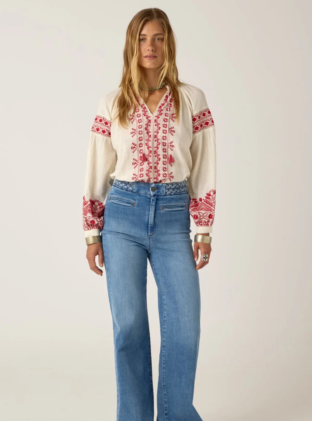 Antonella Blouse - Red Cranberry
