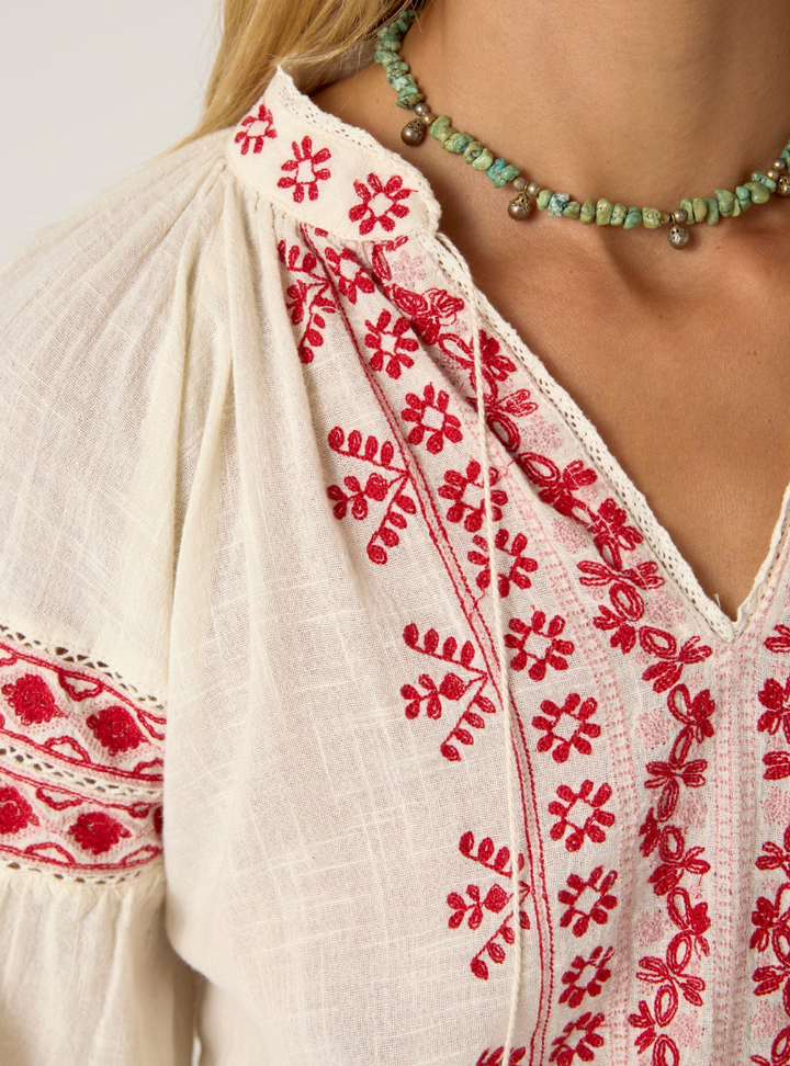 Antonella Blouse - Red Cranberry