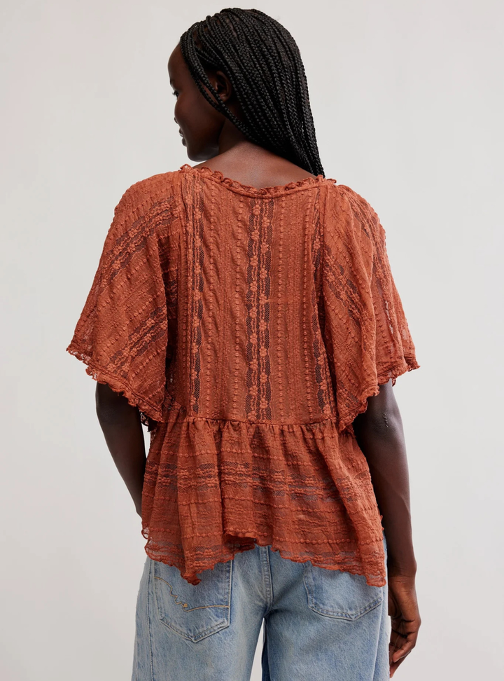 In Your Dreams Lace Top - Toasted Cocoa