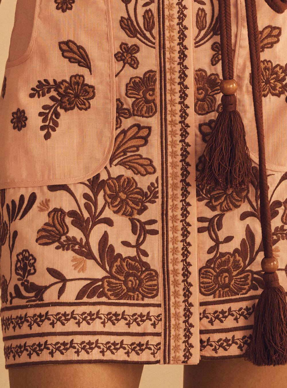 Infiorata Embroidered Mini Shirt Dress
