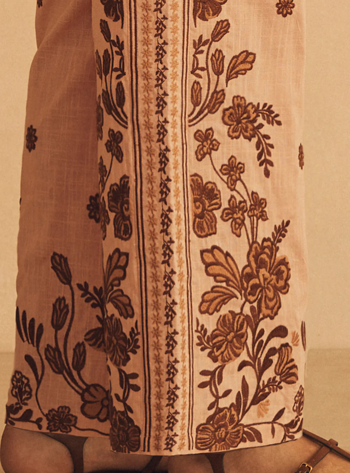 Infiorata Embroidered Straight Leg Pant