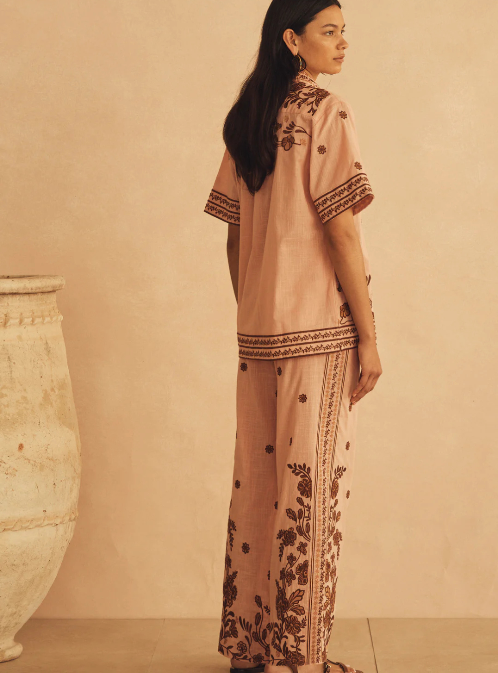 Infiorata Embroidered Straight Leg Pant