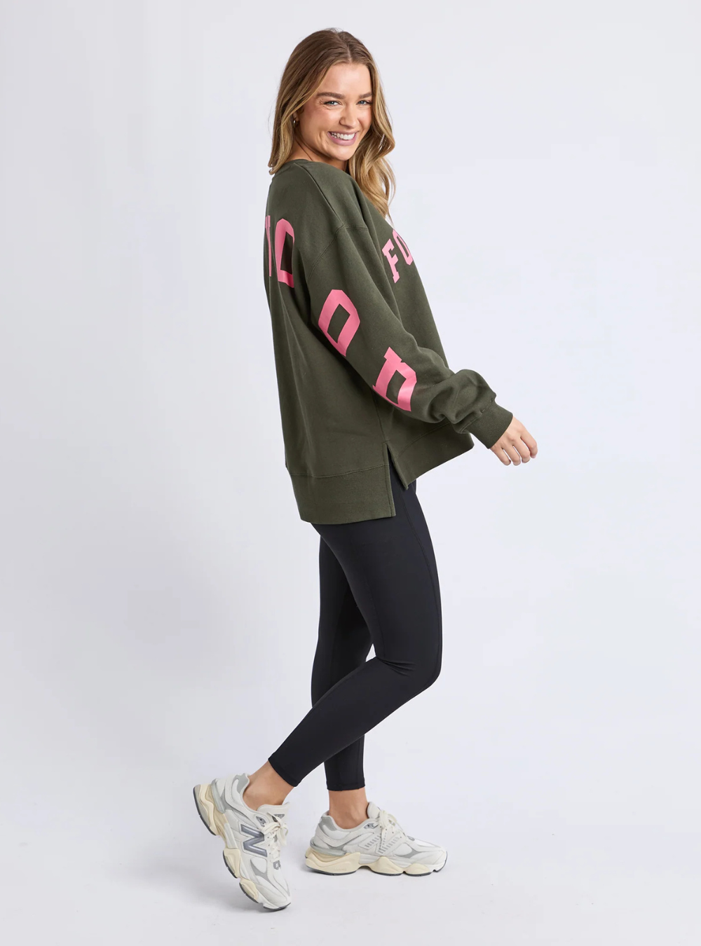 Interval Crew - Dark Khaki & Coral