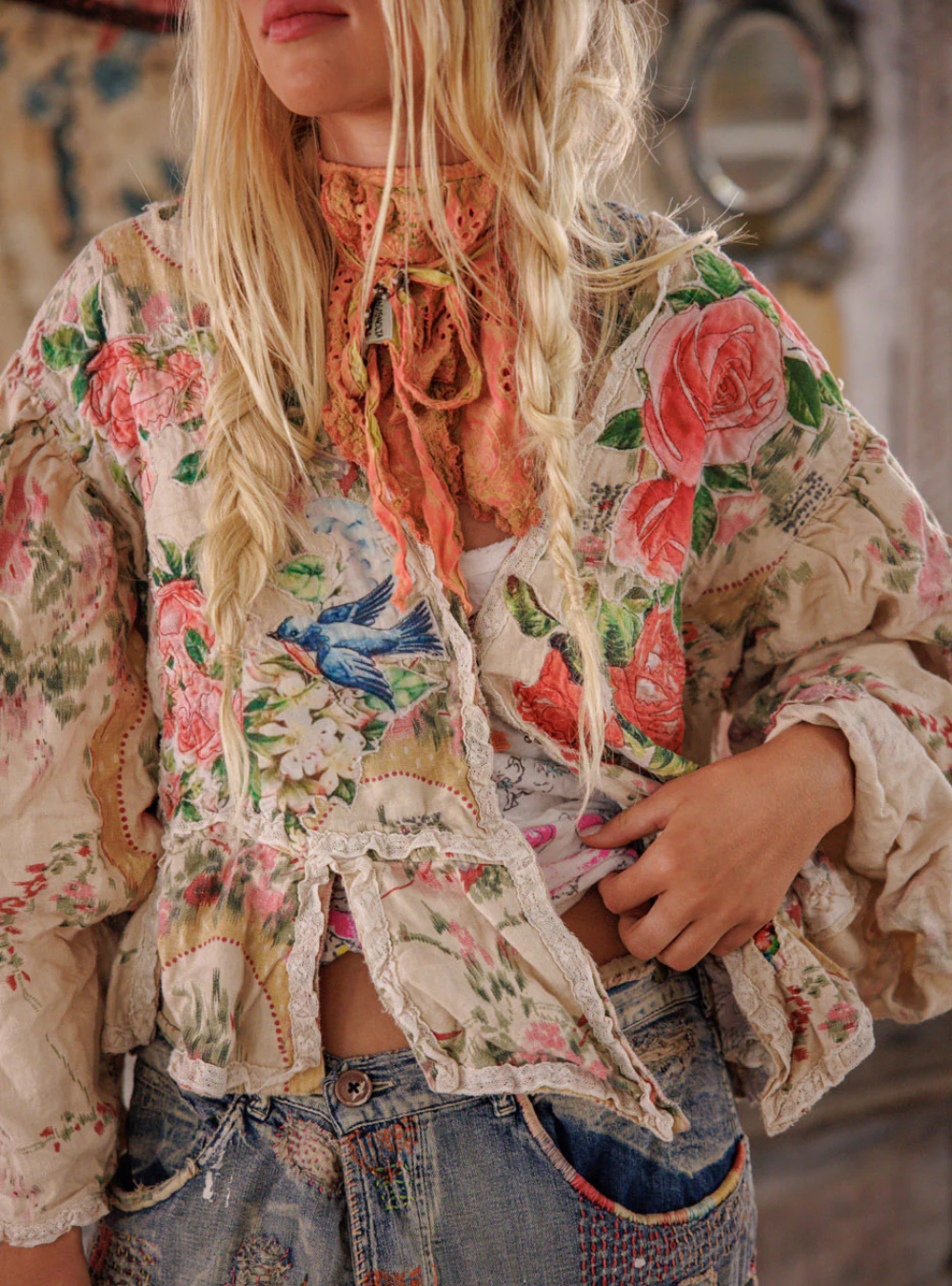 Magnolia Pearl Floral Appliqué Monique Jacket 662 - Perianth