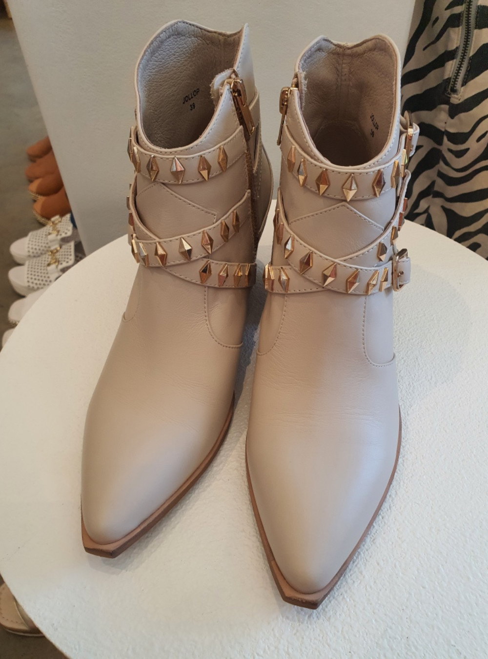 Jallop - Almond Leather Boots