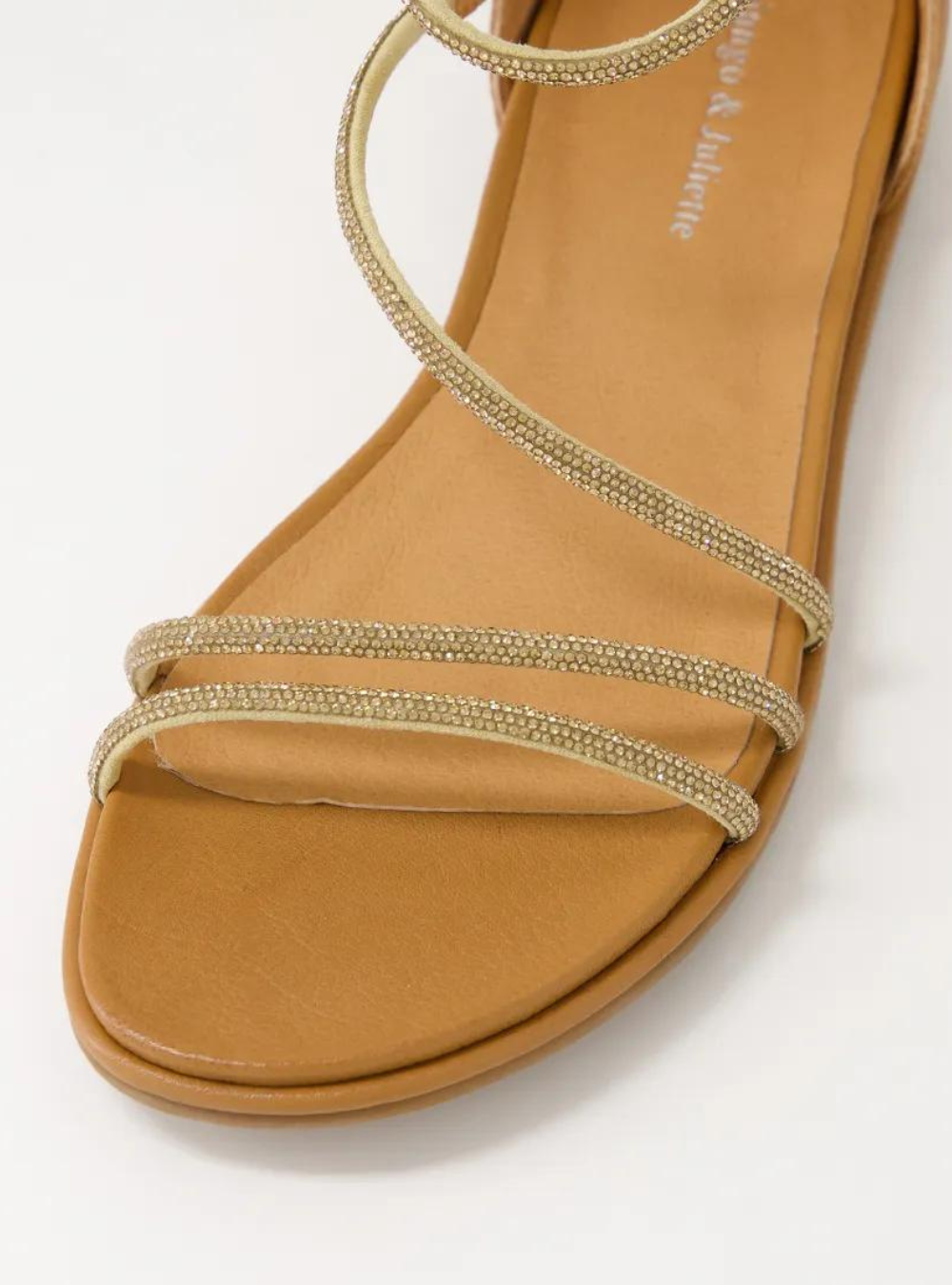 Bonn Tan Jewel Fabric Leather Sandals