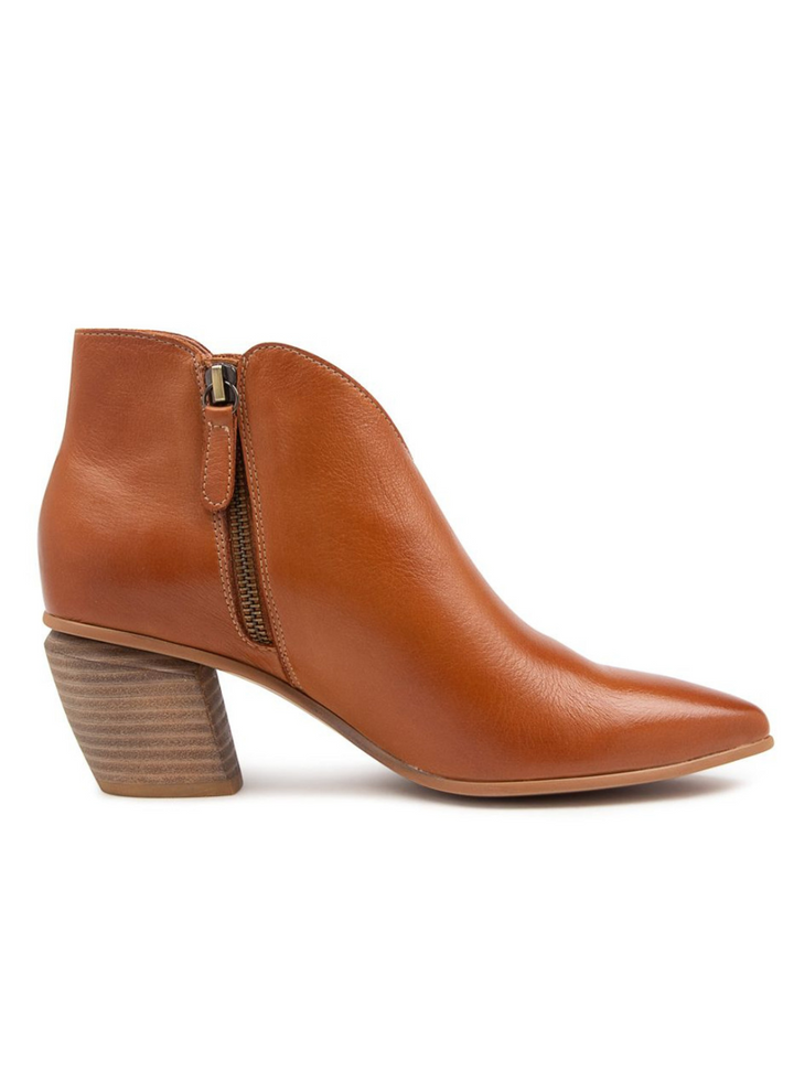 Josky Heeled Boots - Tan Leather