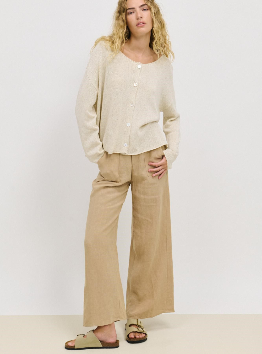 Jude Linen Pants - Taupe