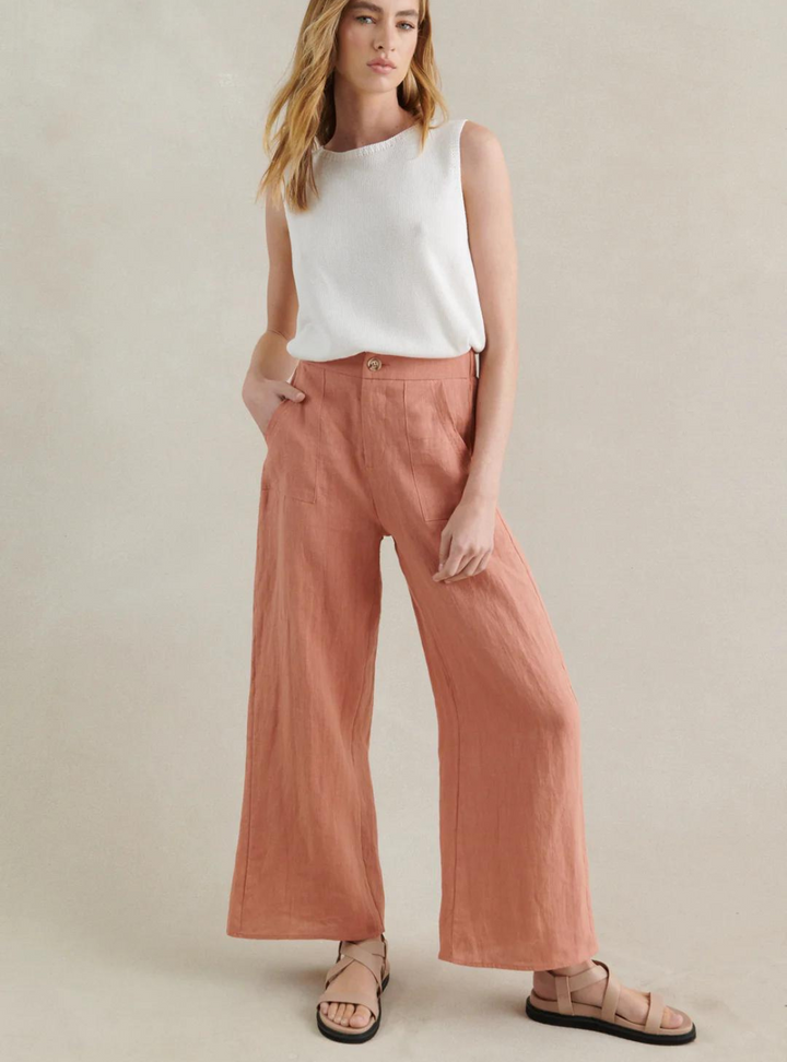 Jude Linen Pants - Peach