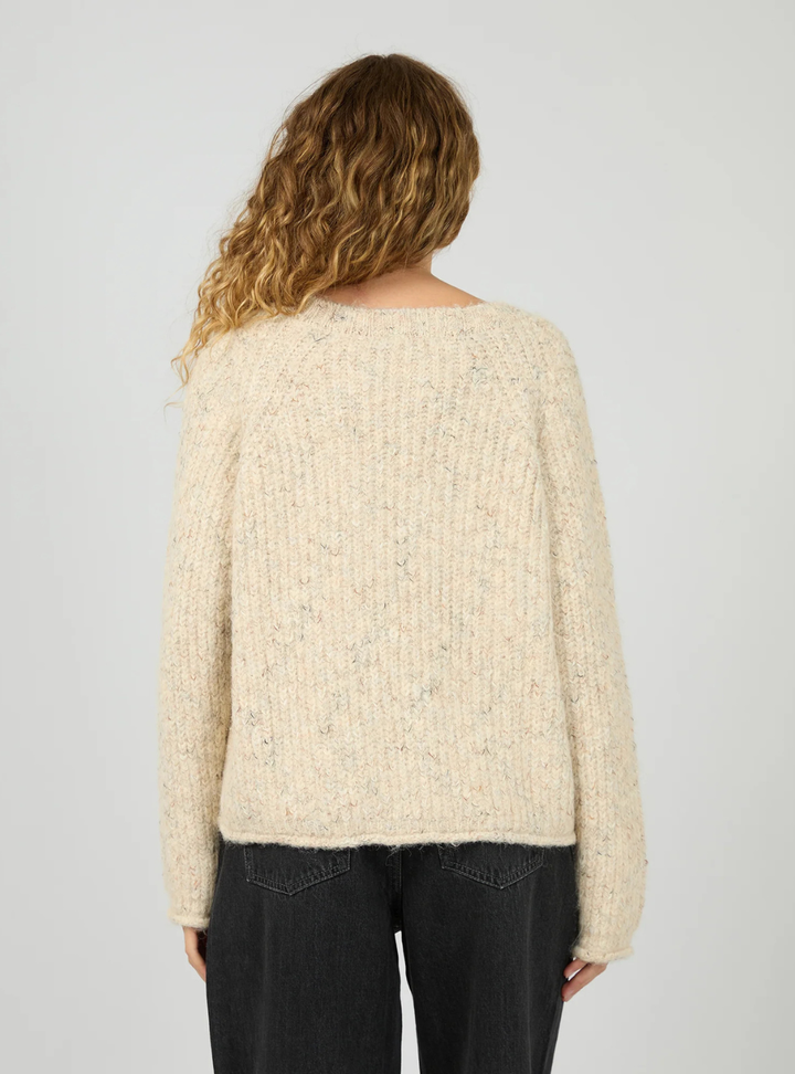 Devon V Neck Jumper - Vanilla