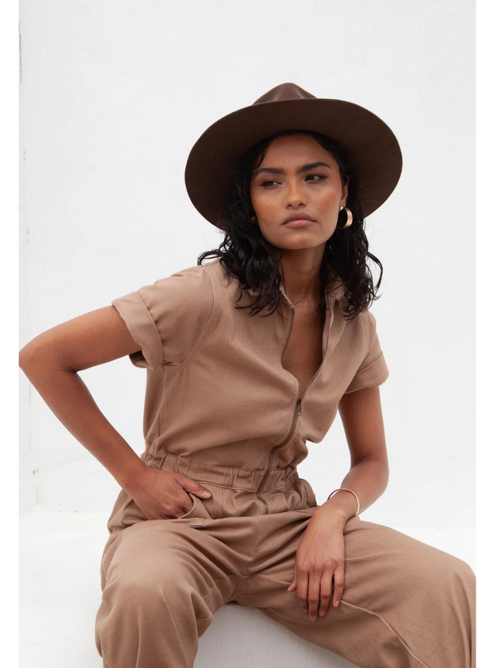 Adalita Denim Jumpsuit - Mocha