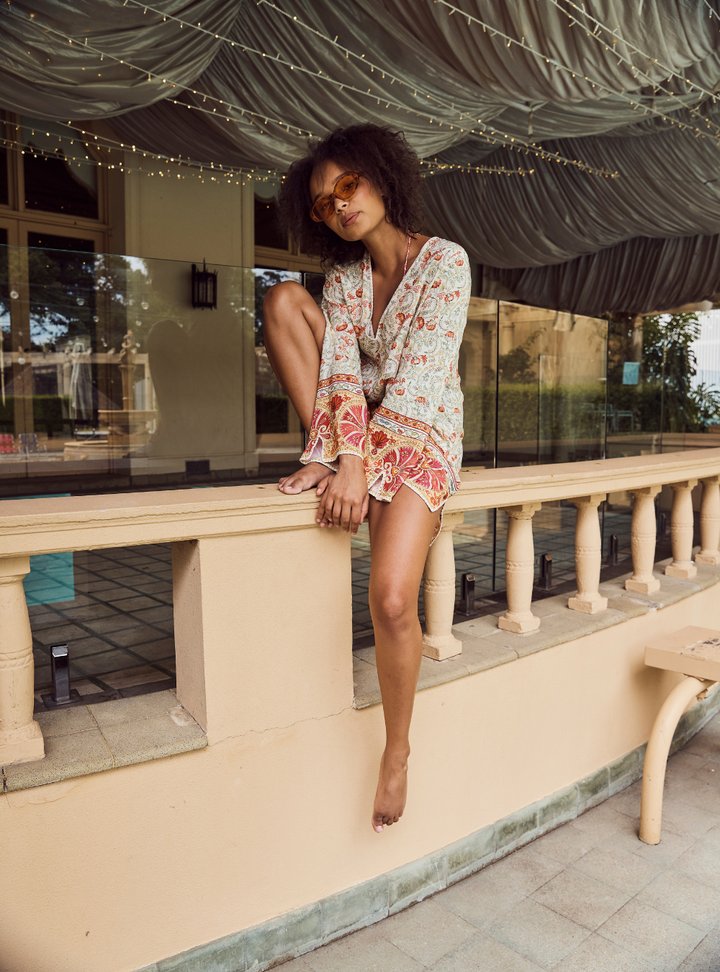 Rosselini Natasha Mini Kaftan - Rosa Floral