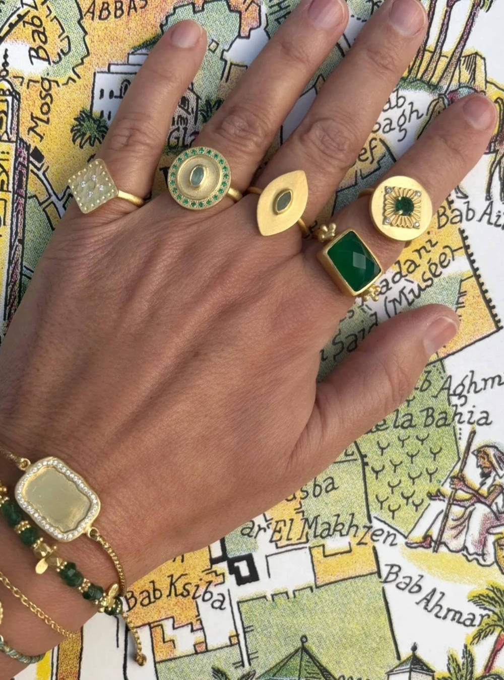 Kasbah Ring - Green Onyx