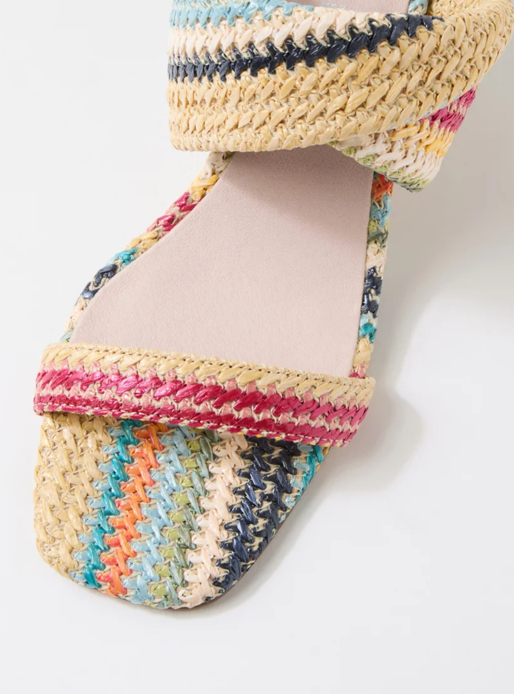 Keater Synthetic Raffia Sandal - Blue Multi