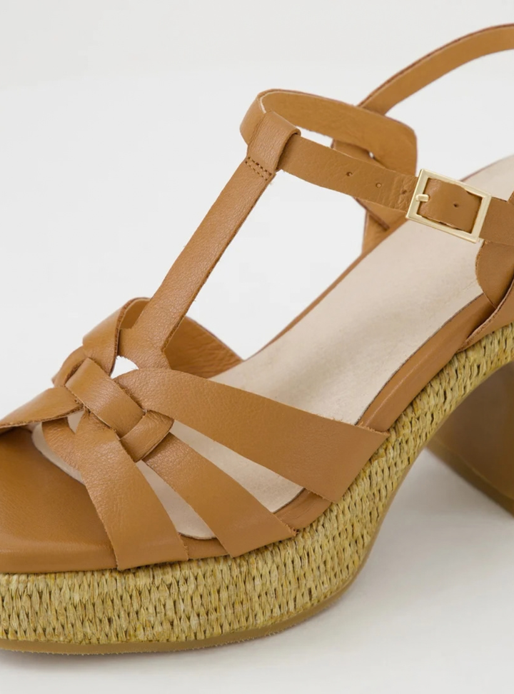 Kersy Leather Sandals - Dark Tan Natural