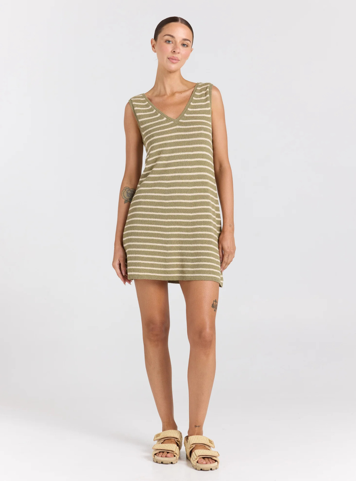 Surfside V Knit Dress - Cedar