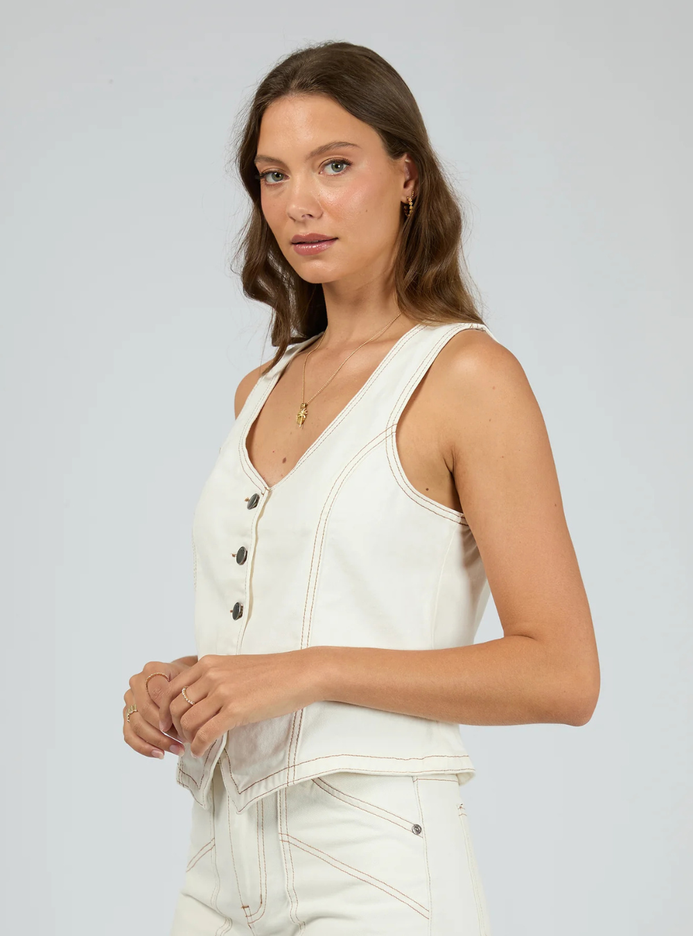 Korin Vest - Vintage White