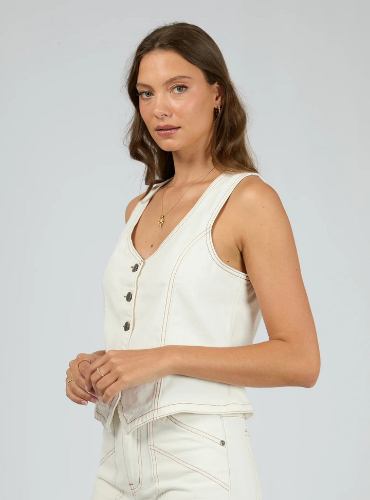 Korin Vest - Vintage White