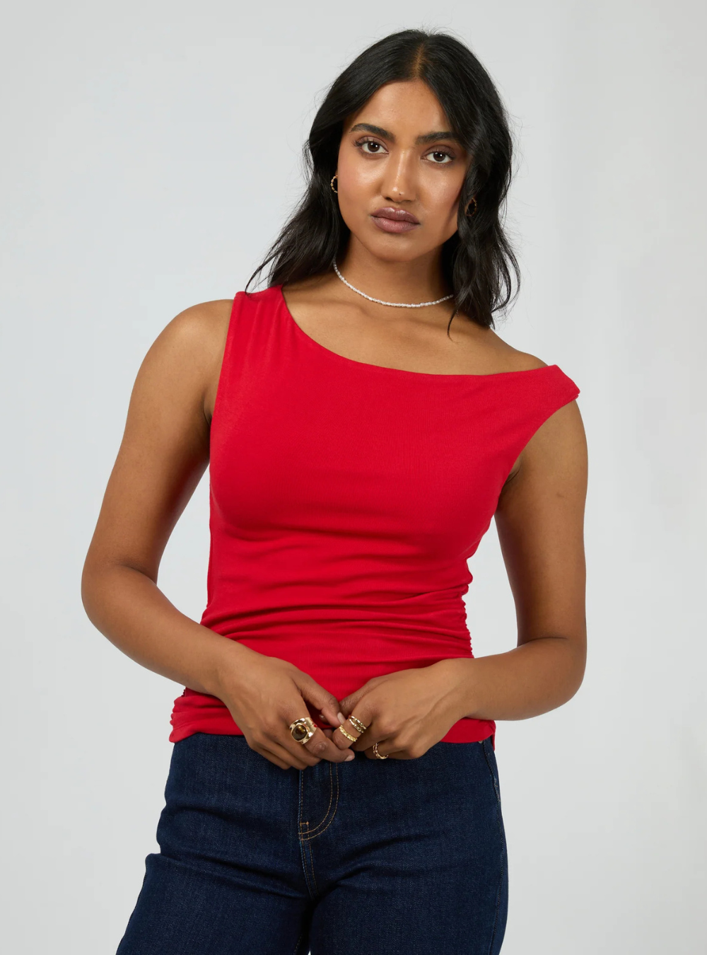 Kylie Off Shoulder Top - Red