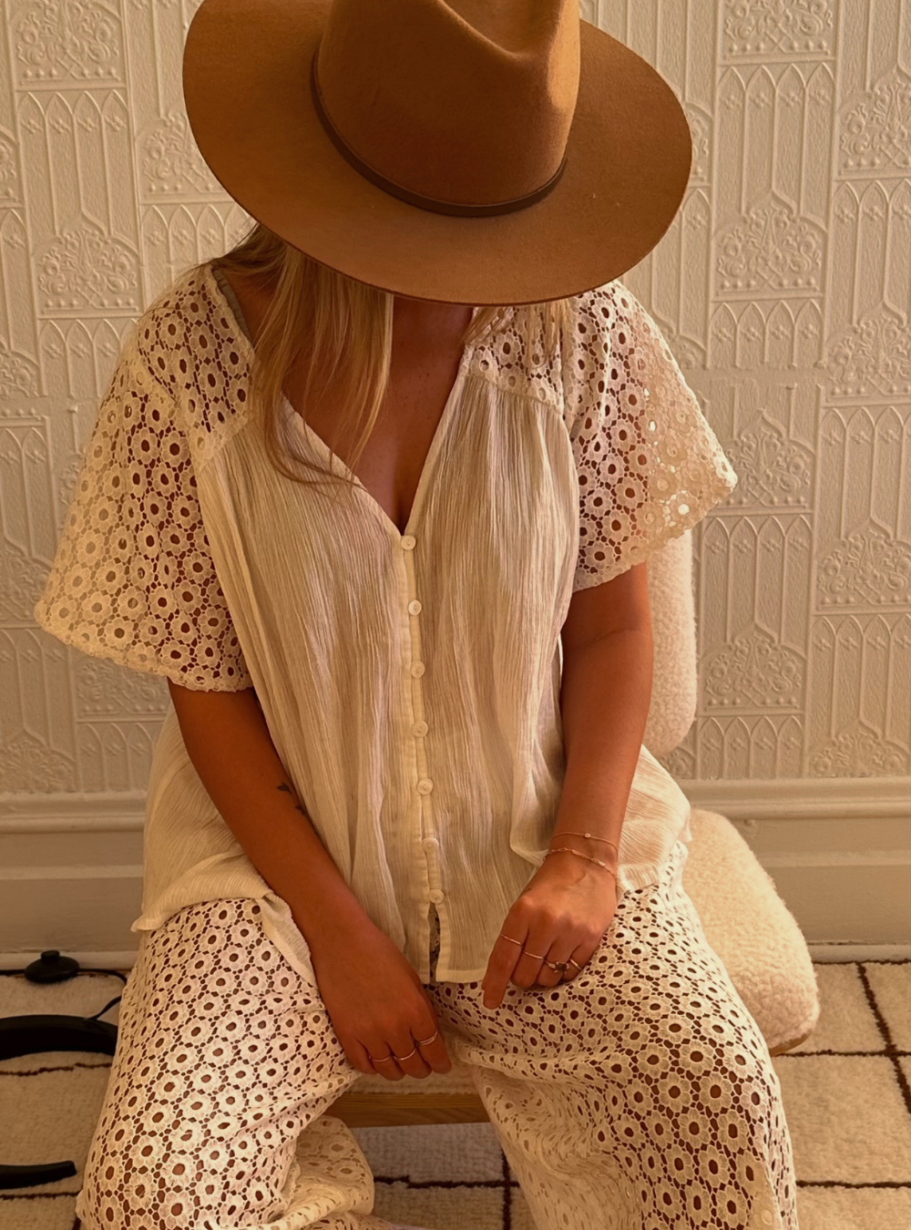 Brigette Lace Blouse - Ivory