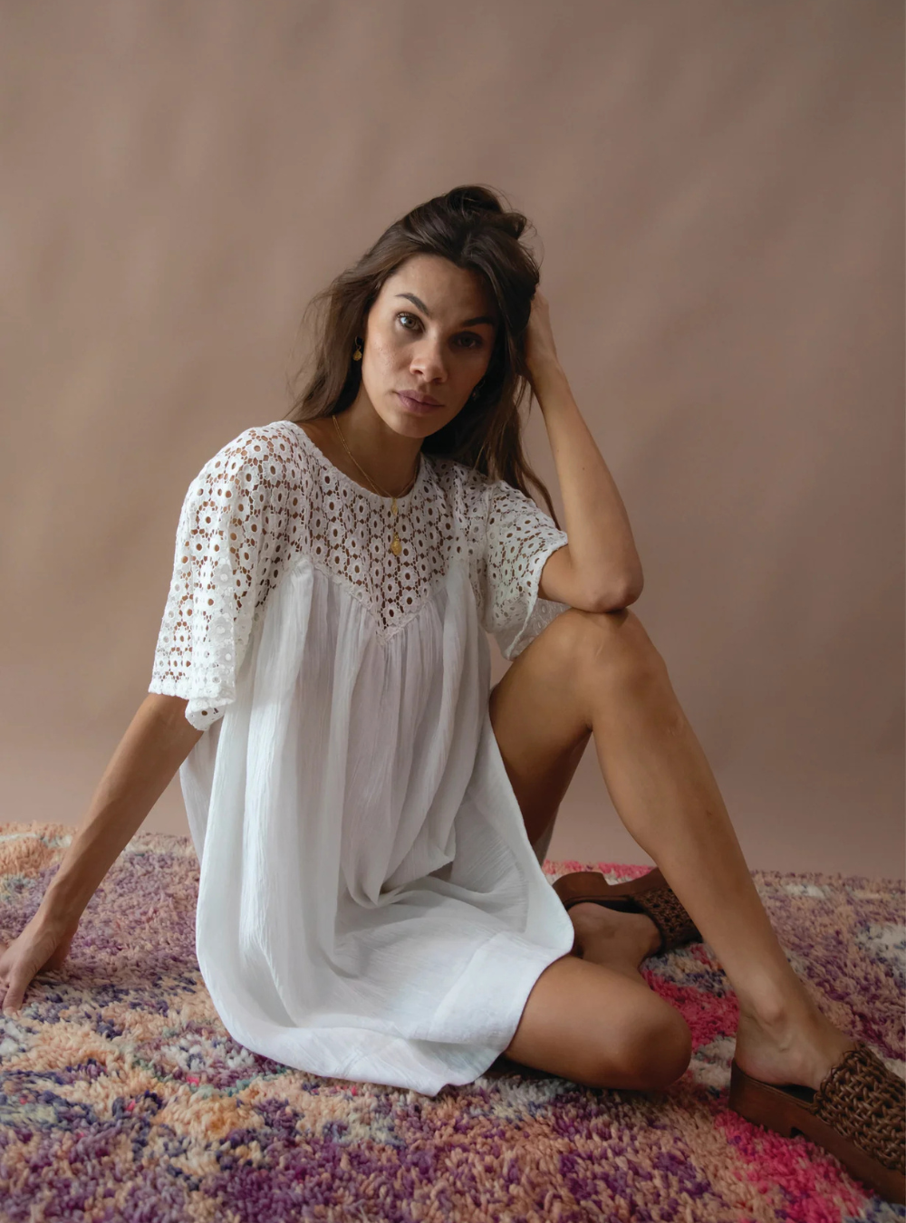 Brigette Lace Mini Dress - Ivory