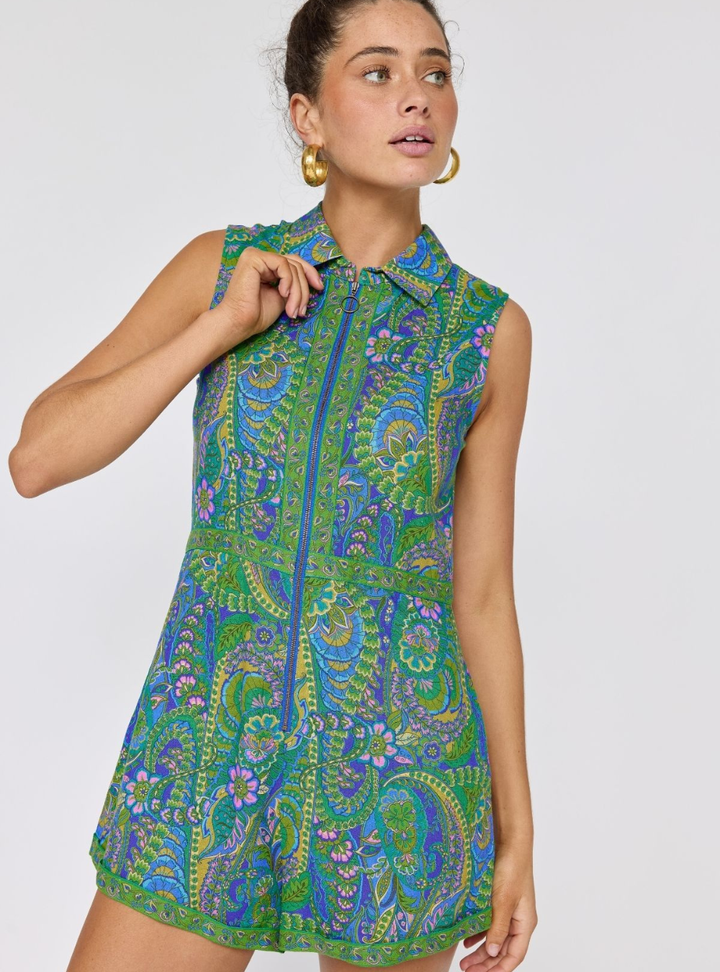 Roadhouse Romper - Lagoon