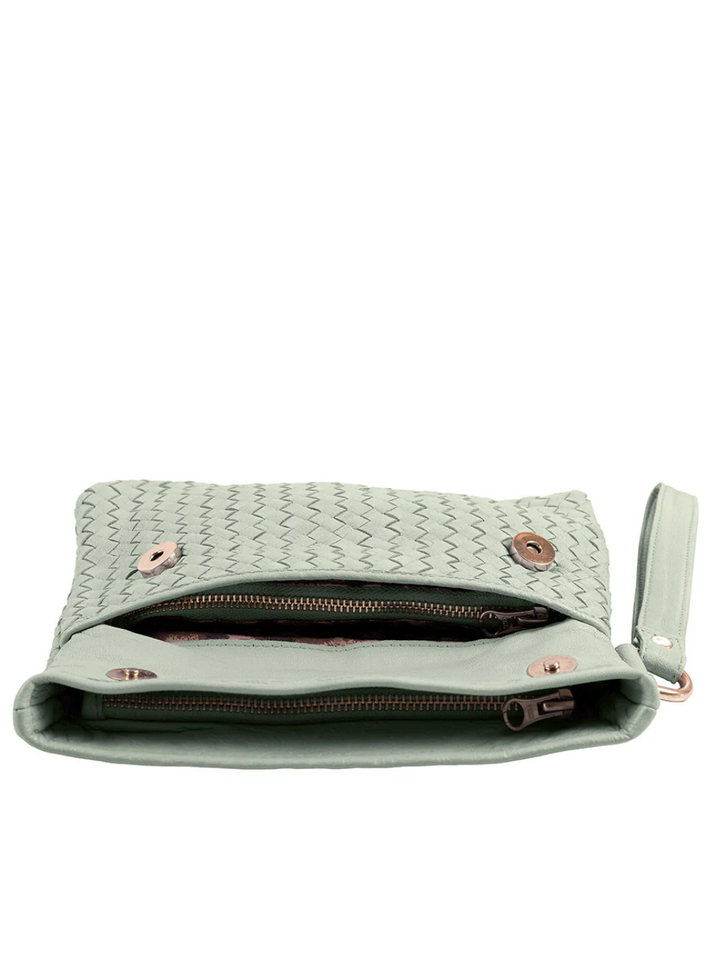 Luna Weave Clutch - Mint