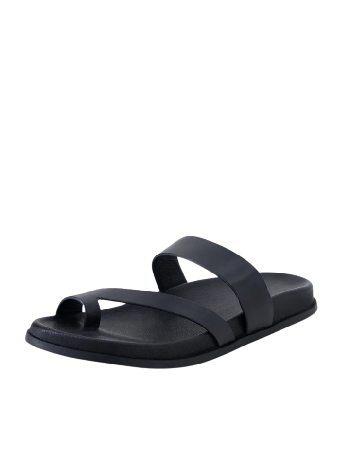 Haulen Leather Sandals - Black