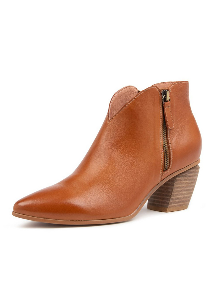 Josky Heeled Boots - Tan Leather