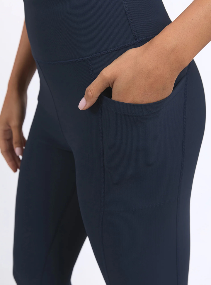 Luxe Rib Legging - Navy