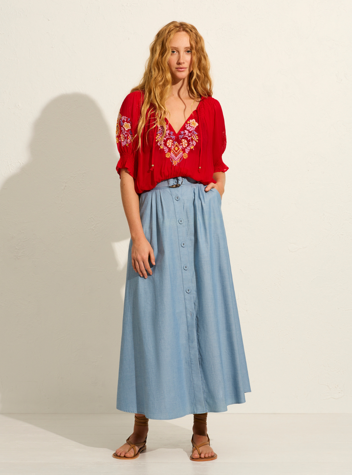 Leigh Maxi Skirt - Chambray