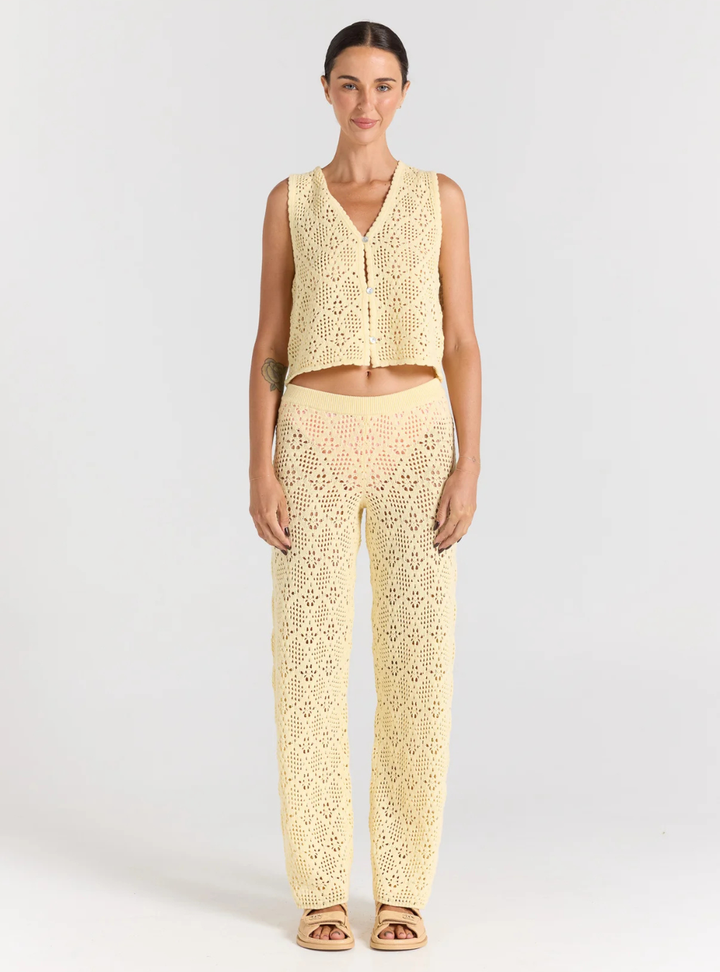 Messina V Knit Top - Lemon