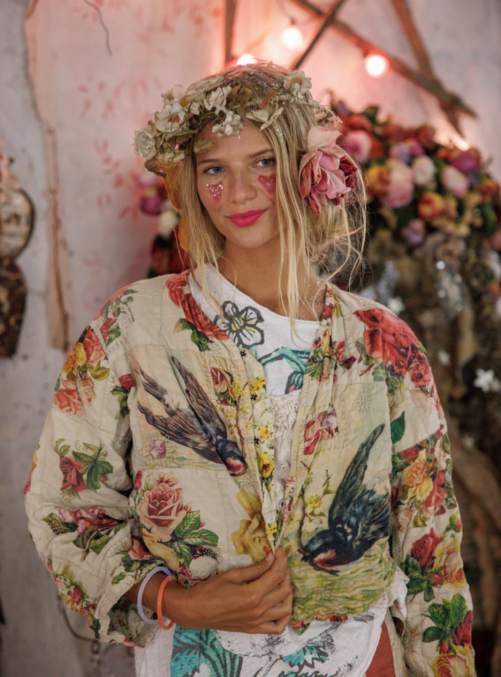 Magnolia Pearl Floral Cropped Leni Jacket 697 - Postcards