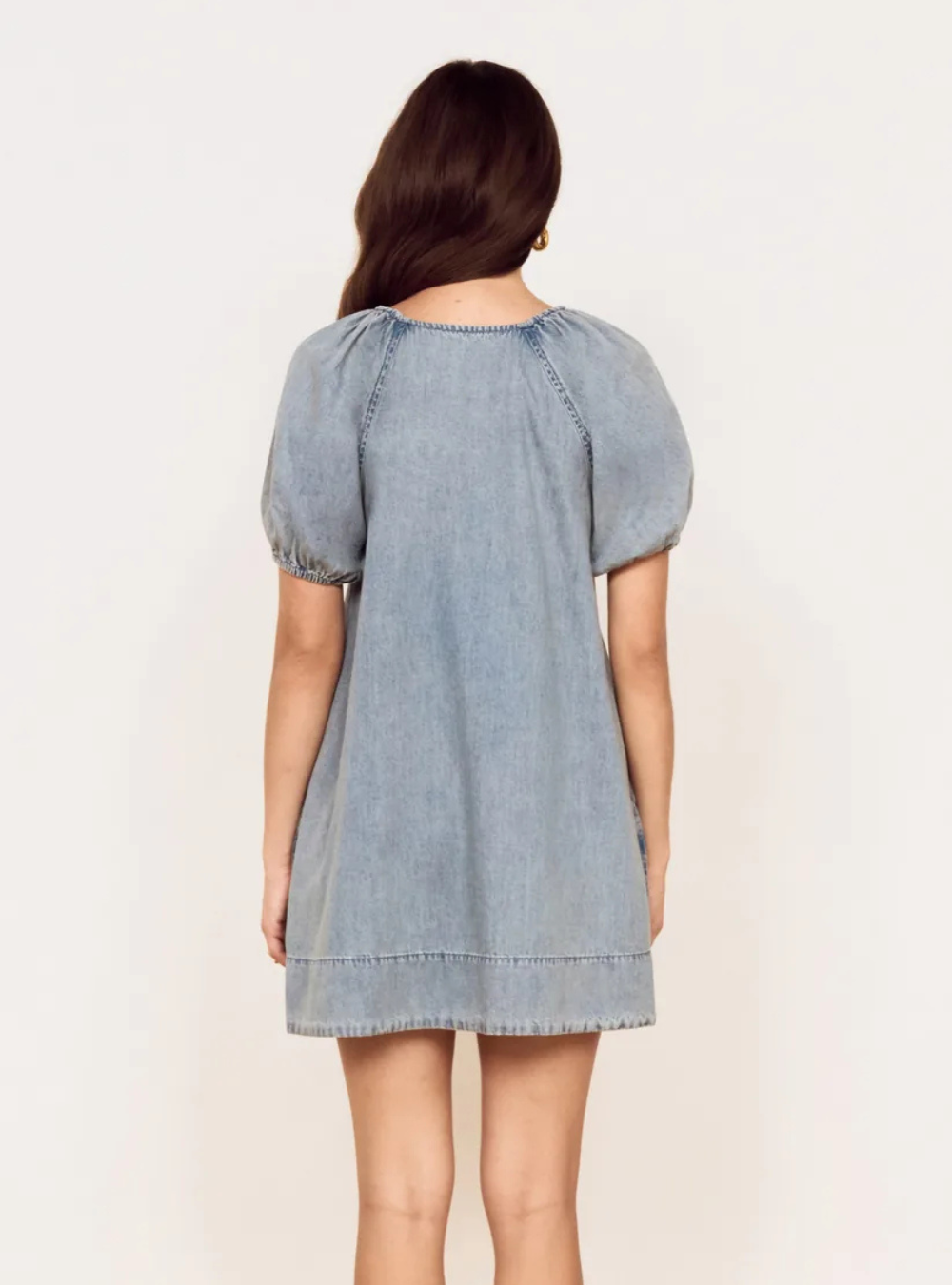 Eden Mini Dress - Light Denim Wash