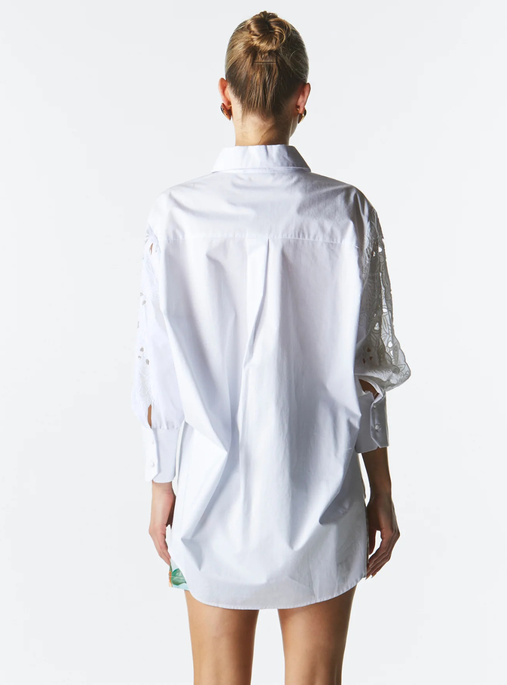 Lily Pad Broderie Shirt - White