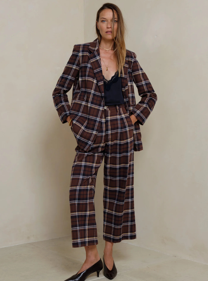 Scorpio Pants - Chocolate/Navy Check