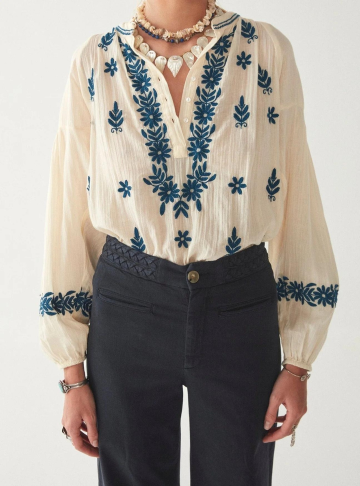 Lina Blouse - Holbox Blue