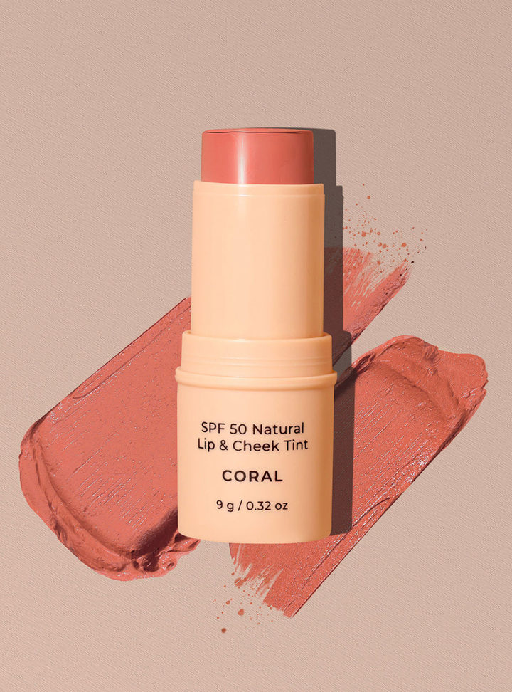 SPF 50 Natural Lip & Cheek Tint - Coral