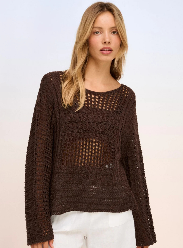 Crochet Sweater - Chocolate