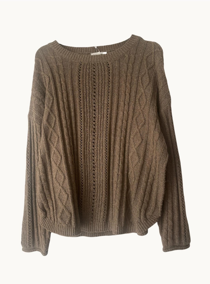 Curved Cable Knit - Mocha