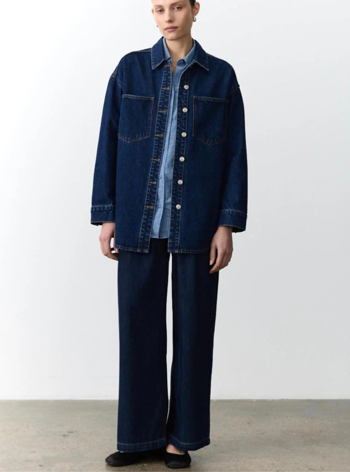 Eleni Wide Leg Jean - Dark Denim