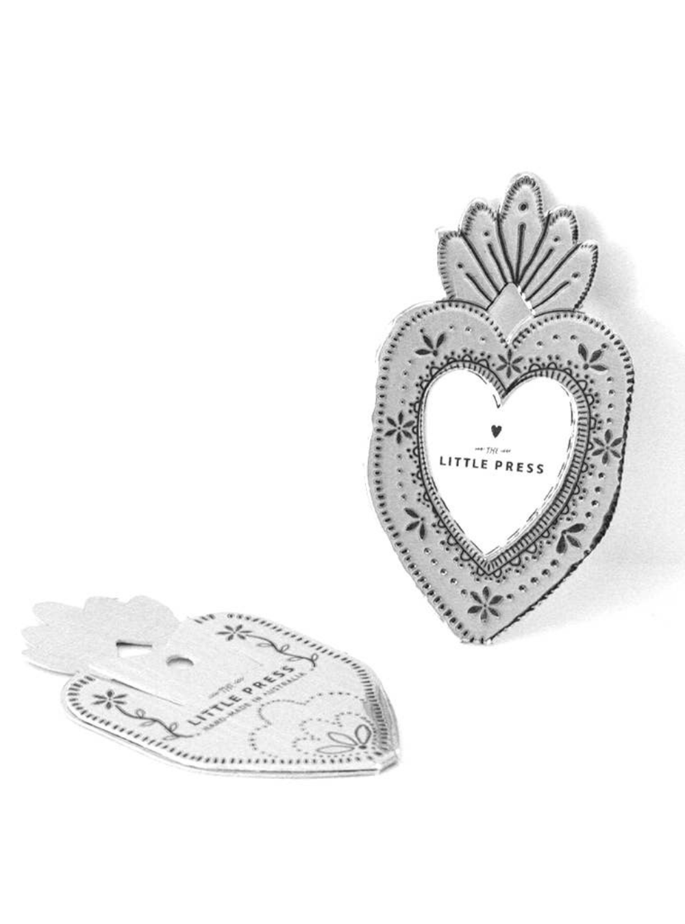 Mini Heart Frame - Silver Foil
