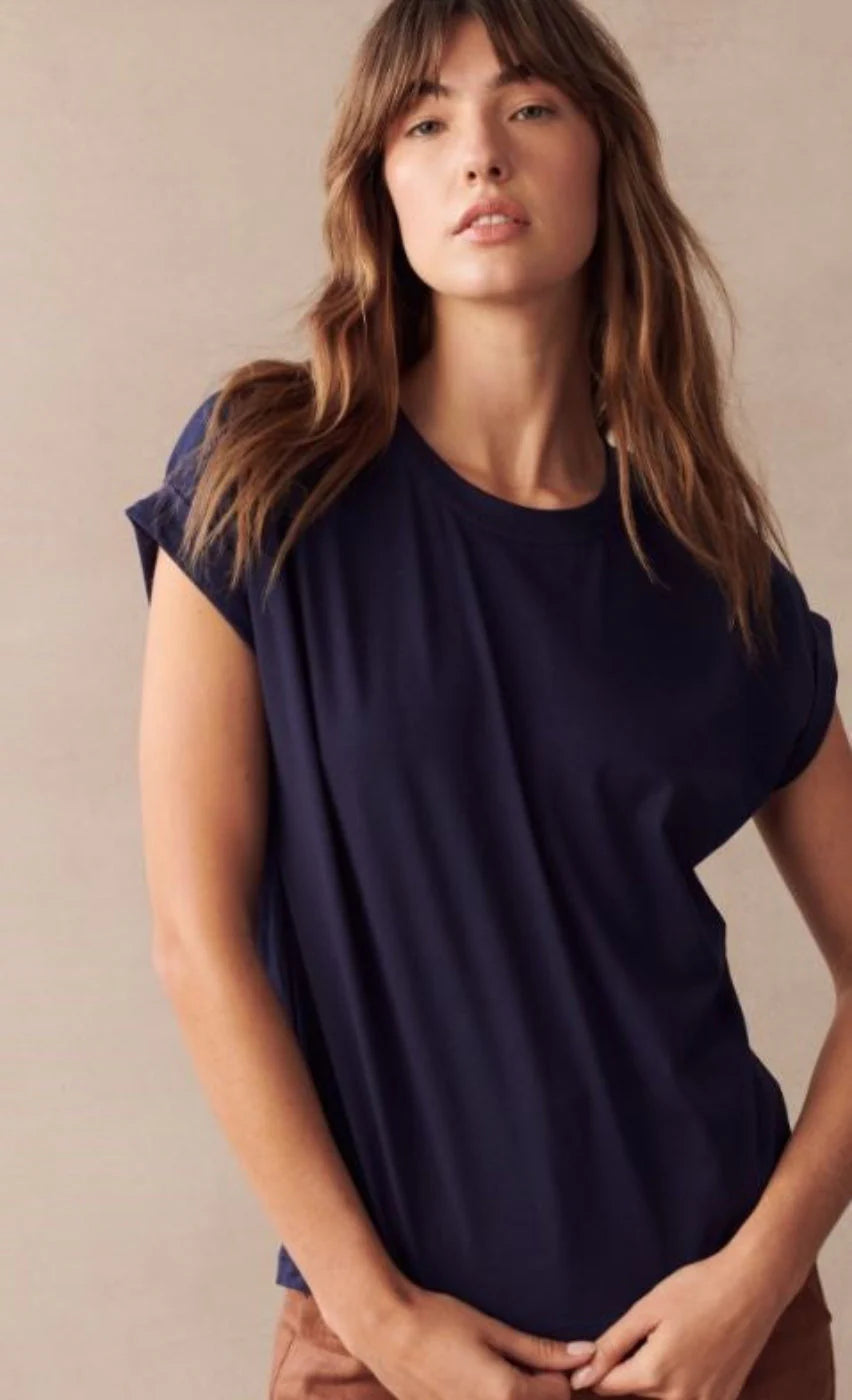 Roll Sleeve Tee - Navy