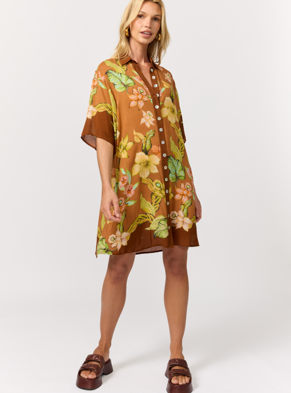 Lois Shirt Dress - Marigold