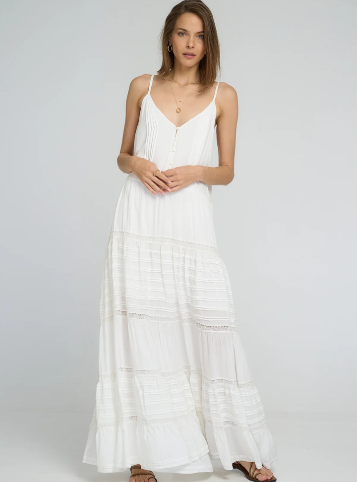 Golden Meadow Dress - White