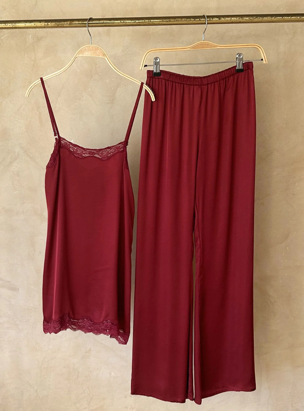Lani Mini Dress/ Long Cami - Merlot Red