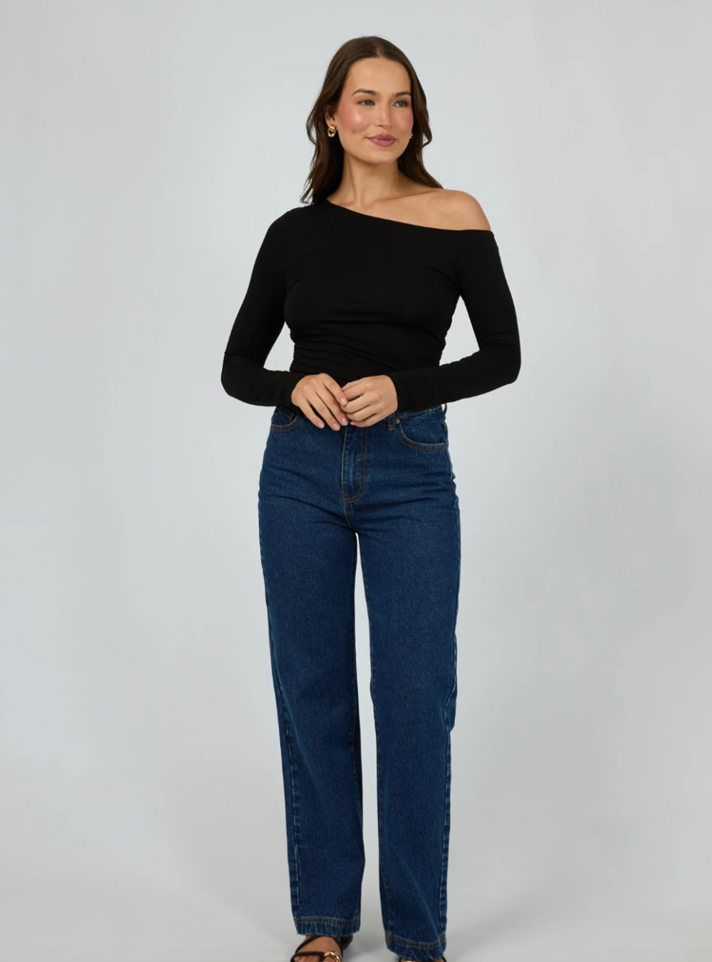 Evie Ruched Long Sleeve - Black